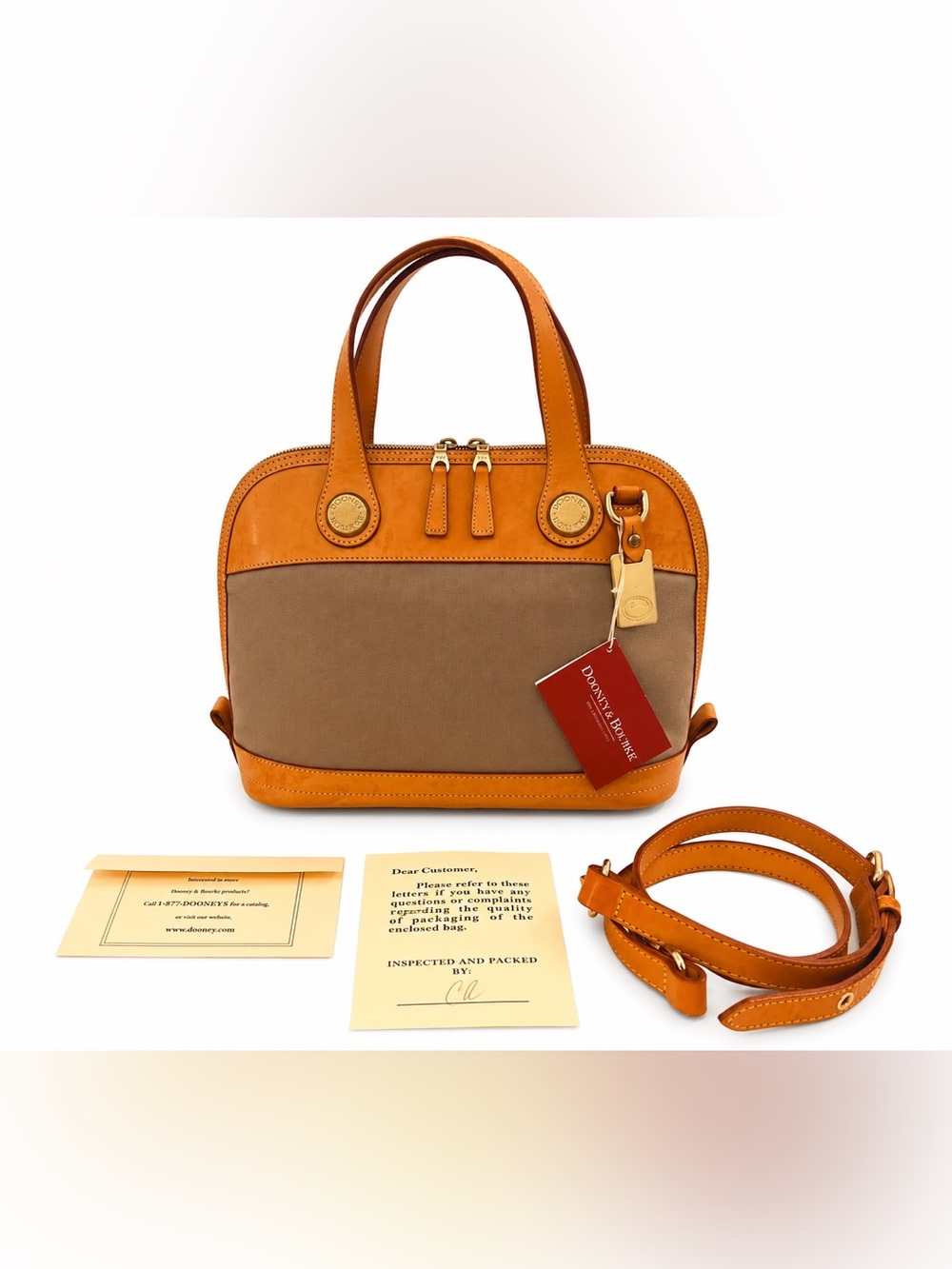 Dooney & Bourke USA Cabriolet Vachetta Leather Satchel With Tags